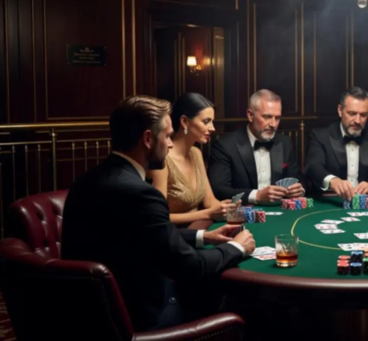Atmosfera profesjonalnego wieczoru pokerowego